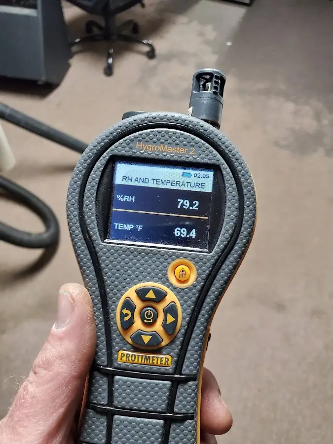 Moisture meter humidity assessment for Fire & Smoke Damage Restoration in Derby